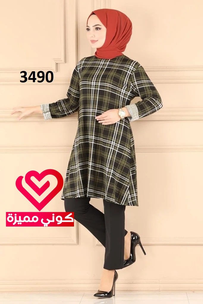 بلوزة خريفي 3490 زيتي
