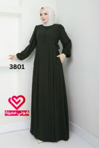 فستان 3801 زيتي